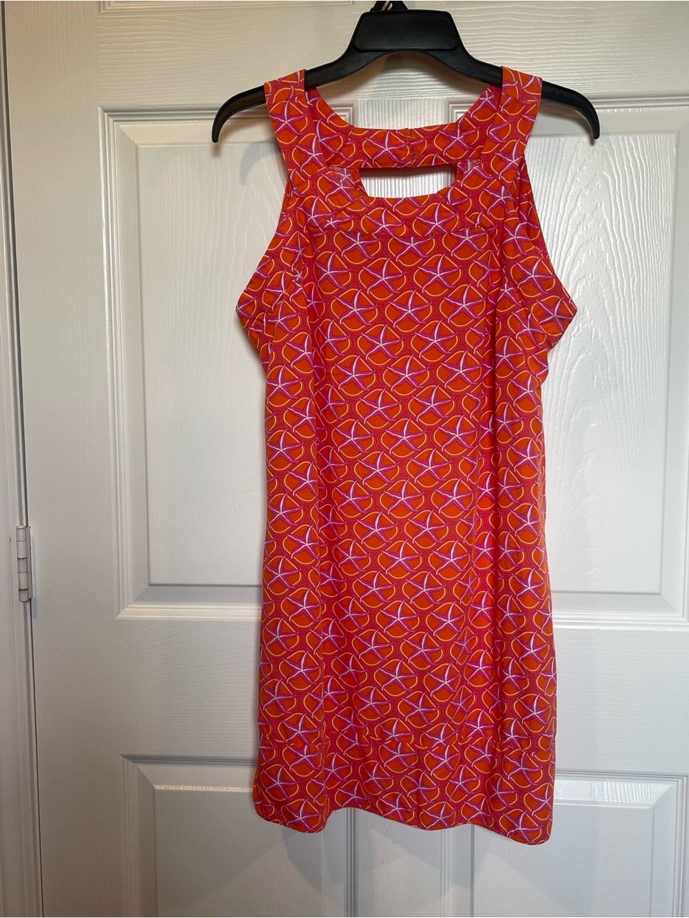 Escapada Orange/Pink Starfish Resort Tank Dress with Keyhole Neckline Size Large